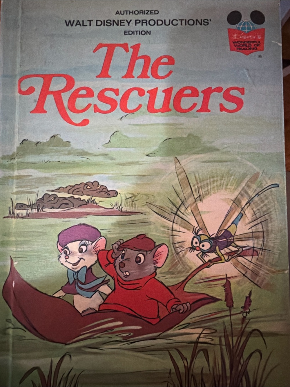 Disney The Rescuers Vintage Storybook Cover Art - Red and Purple Accents